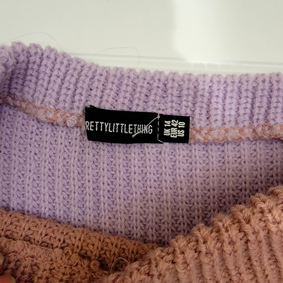 Pretty Little Thing Pink Color Block Oversized Sweater - Picture 8 of 8